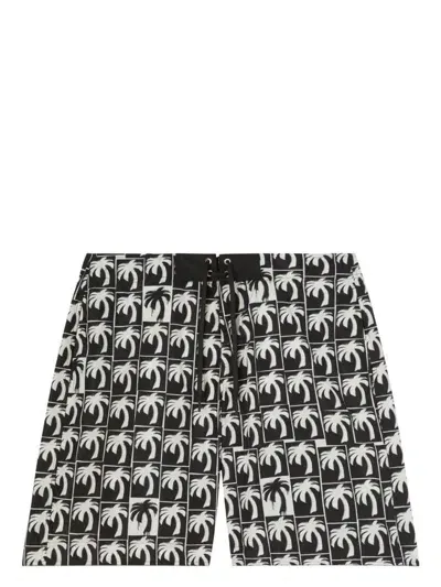 Palm Angels Logo-print Swim Shorts In Black