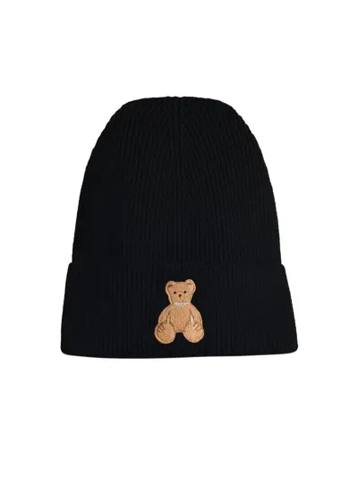 Palm Angels Bear In Black Wool Beanie