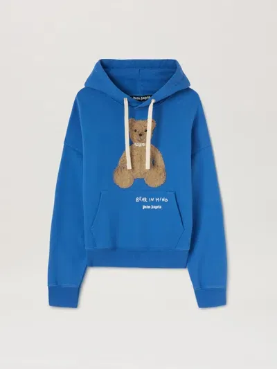 Palm Angels Bear In Mind Hoodie In Blue