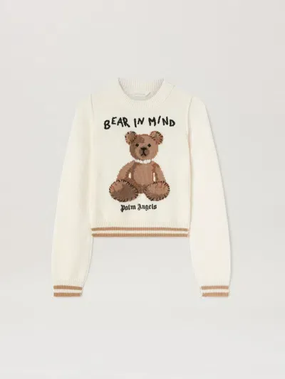 Palm Angels Bear In Mind Sweater In White