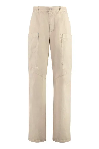 Palm Angels Multi-pocket Cotton Trousers In Beige