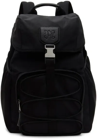 Palm Angels Black Buckle Monogram Backpack