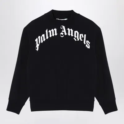 Palm Angels Kids' Black Cotton Sweatshirt With Logo