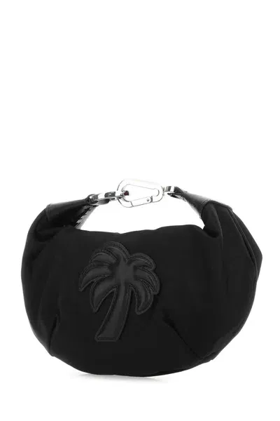 Palm Angels Black Fabric Big Palm Handbag In Blackblack