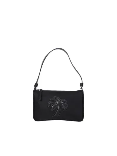 Palm Angels Black Palm Tree Shoulder Bah In Nylon Woman