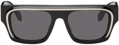 Palm Angels Black Salton Sunglasses In Black Dark Grey