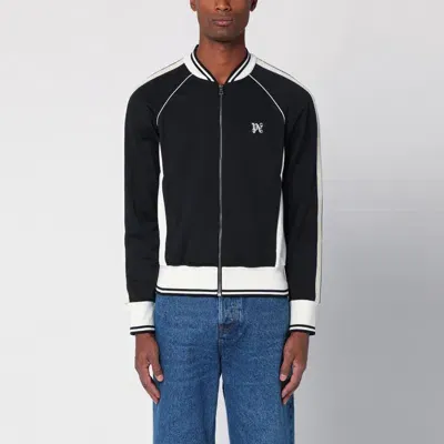 Palm Angels Urban Contrast Zip-up Sweatshirt In Black