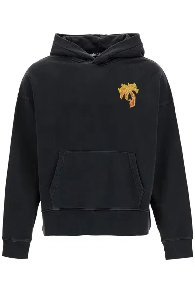 Palm Angels 'burning Palm Oversized Hoodie With Hood' In Multicolor