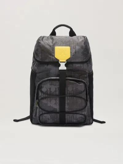 Palm Angels Camouflage Buckle Monogram Backpack In Black