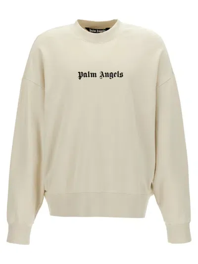 Palm Angels Classic Logo Sweatshirt In White/black