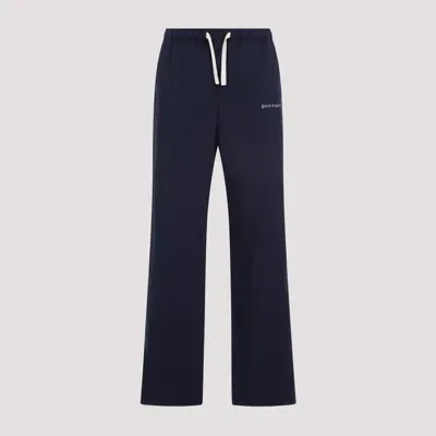 Palm Angels Logo Embroidered Drawstring Pants In Navy