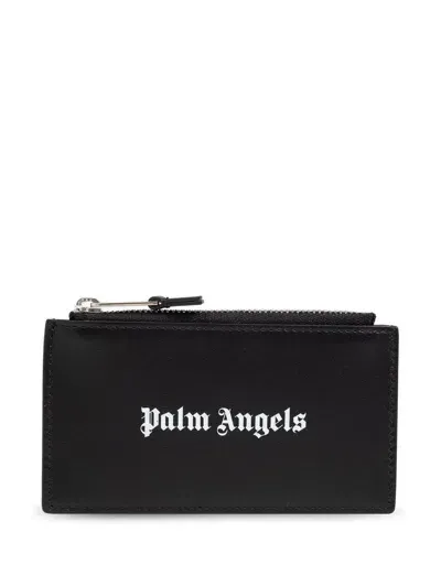 Palm Angels Classic Logo Zip Cardholder In Multicolor