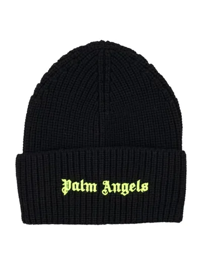 Palm Angels Classic Ribbed Beanie In Black