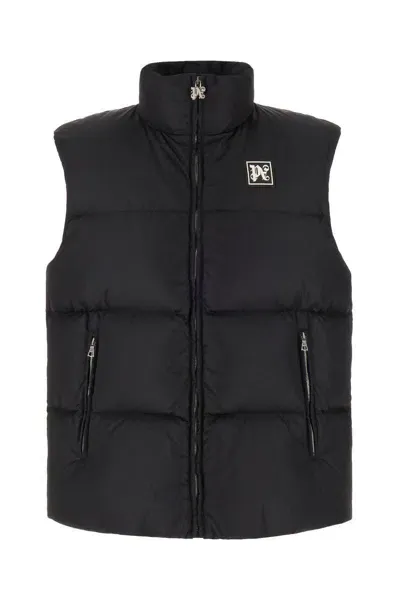 Palm Angels Black Nylon Sleeveless Down Jacket