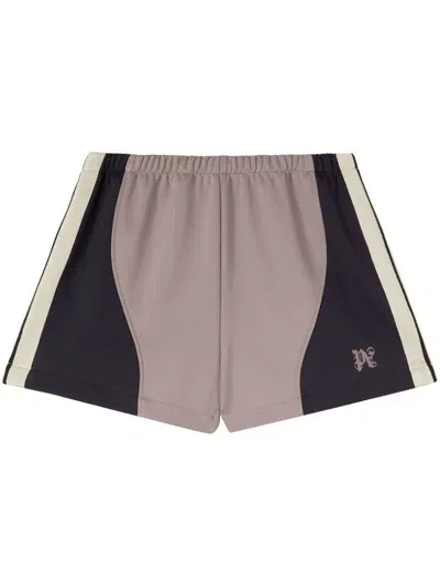 Palm Angels Colour-block Track Shorts In Purple