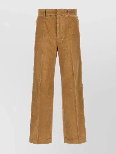 Palm Angels Side Stripe Detailed Corduroy Pants In Brown