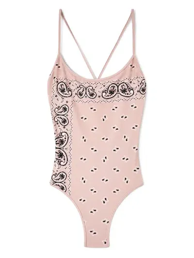 Palm Angels Paisley-print Swimsuit In Pink