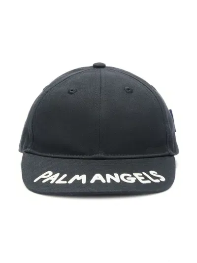 Palm Angels Cotton Baseball Cap In Black