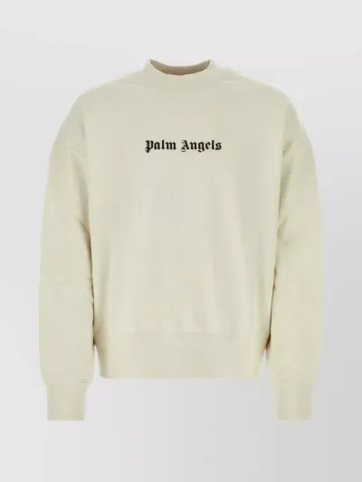 Palm Angels Logo-print Jersey Sweatshirt In Cream