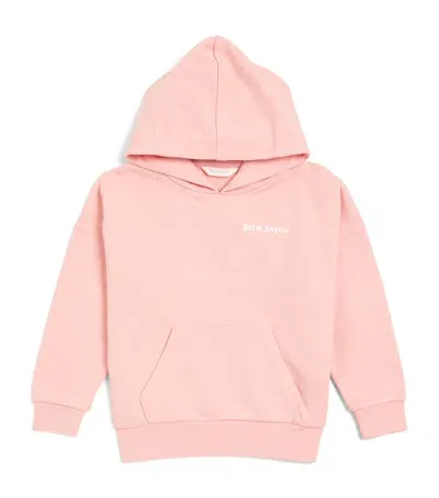 Palm Angels Kids' Cotton Logo Hoodie In Pink