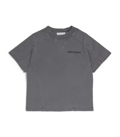 Palm Angels Kids' Cotton Logo T-shirt In Grey