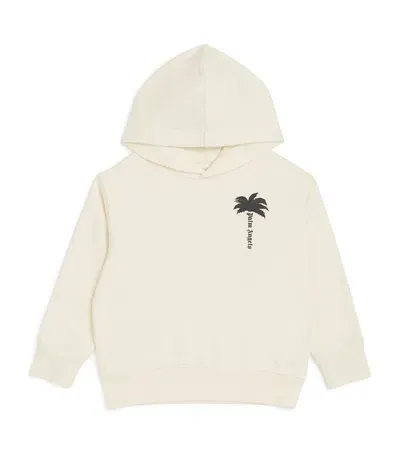 Palm Angels Kids' Cotton Palm Tree Hoodie In Black