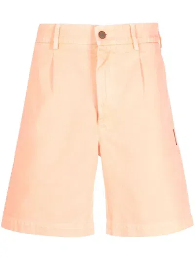 Palm Angels Cotton-twill Bermuda Shorts In Orange