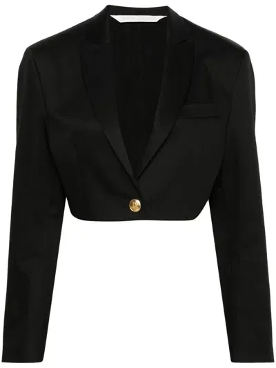 Palm Angels Cropped Blazer In Black