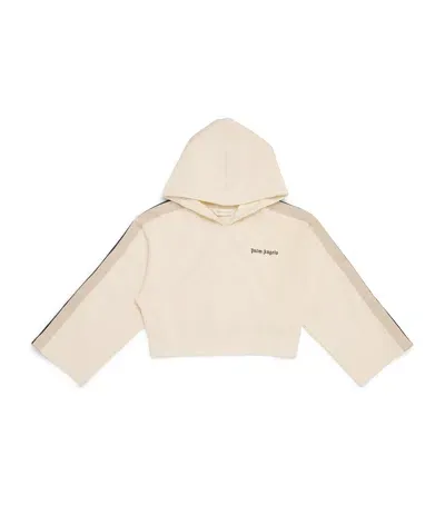 Palm Angels Kids' Cropped Track Hoodie In Black