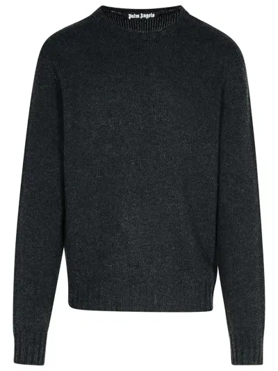 Palm Angels Dark Grey Merino Wool Blend Sweater