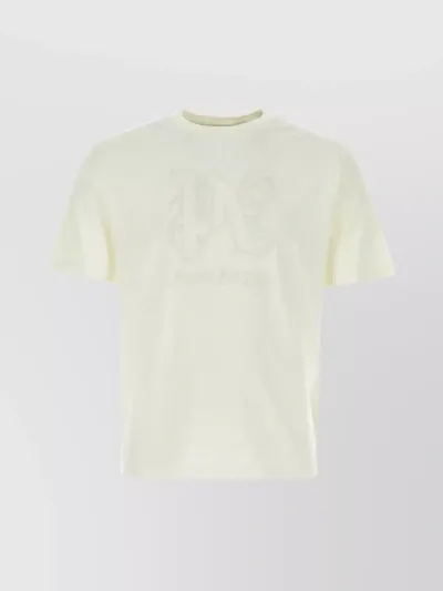 Palm Angels Monogram-embroidered Cotton T-shirt In White