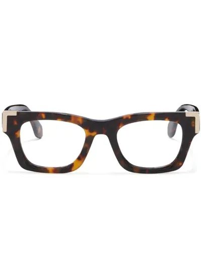 Palm Angels Eyewear Tortoiseshell Rectangular-frame Glasses In Brown