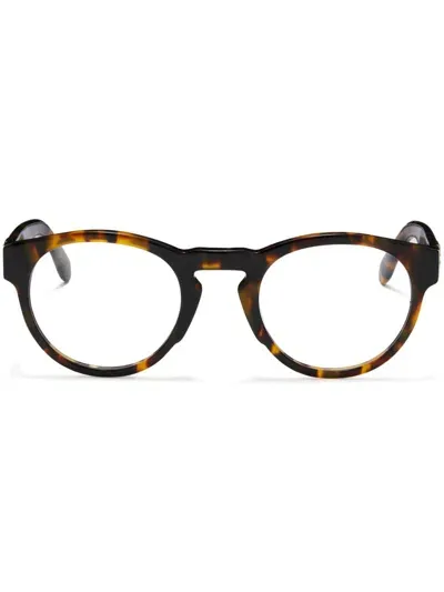 Palm Angels Eyewear Tortoiseshell Round-frame Glasses In Brown