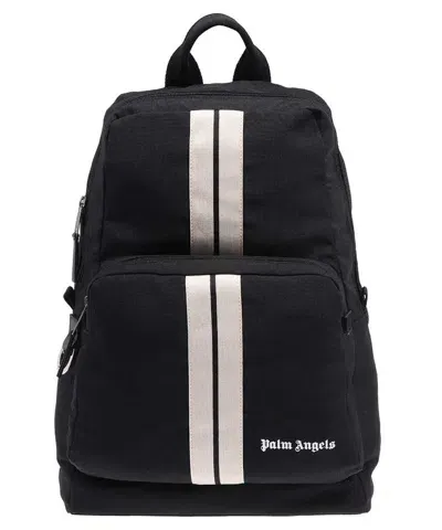 Palm Angels Fabric Backpack With Logo In Black