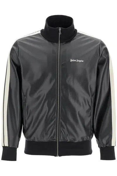 Palm Angels Faux Leather Track Jacket For In Multicolor