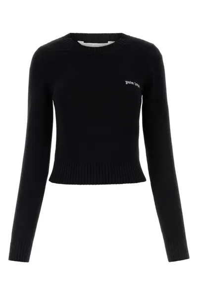 Palm Angels Logo-embroidered Jumper In Black