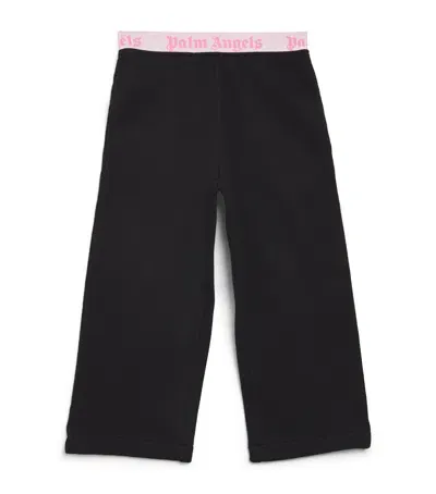 Palm Angels Kids' Fleece Logo Leggings In Black