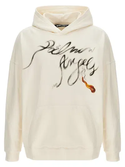 Palm Angels 'foggy Pa' Hoodie In White