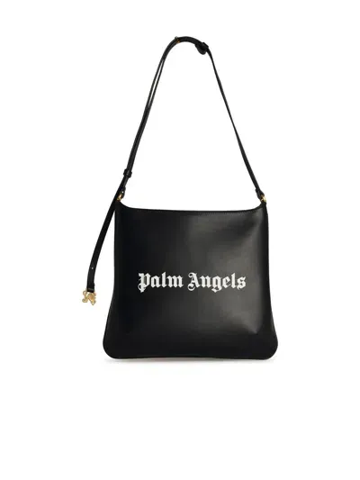 Palm Angels Logo Printed Shoulder Bag In Black/white