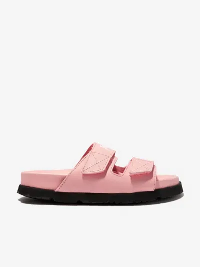 Palm Angels Kids' Sandalias Con Logo Estampado In Pink White