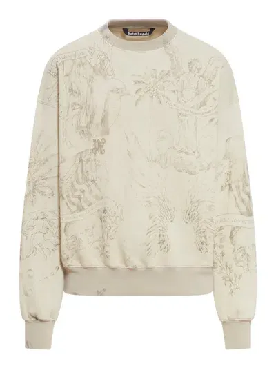 Palm Angels Graphic Printed Crewneck Sweatshirt In White