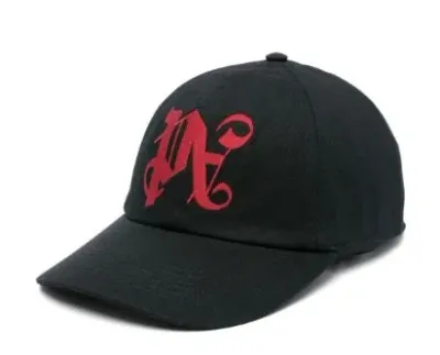 Palm Angels Hats In Black/dark Red