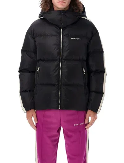 Palm Angels Hooded Down Jacket In Multicolor