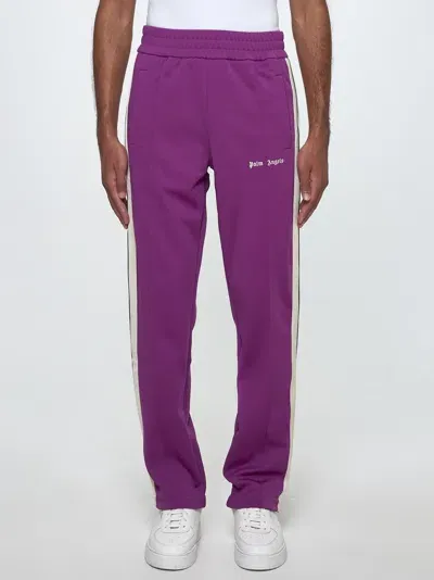 Palm Angels Jersey Track Pants In Purple Off White