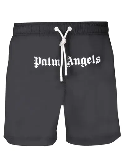 Palm Angels Classic Logo Swimsuit In White