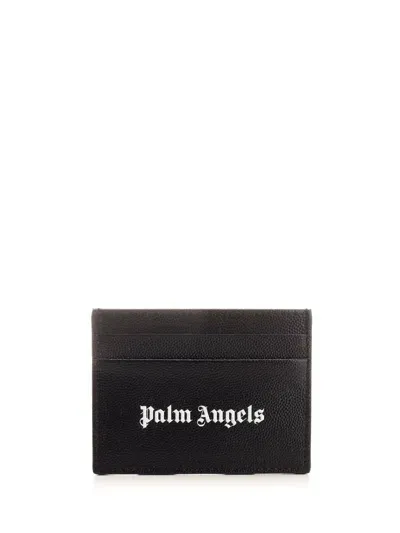 Palm Angels Logo Card Holder In Black