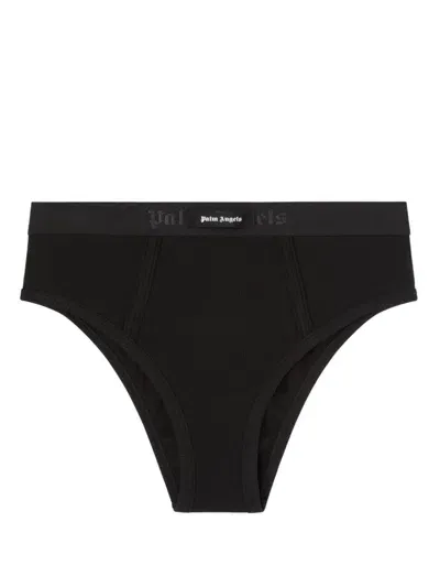 Palm Angels Logo-waistband High-waist Briefs In Black