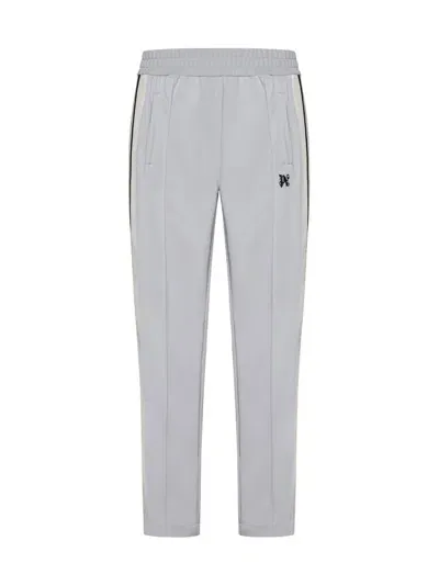 Palm Angels Logo Embroidered Side Stripe Detailed Pants In Grey