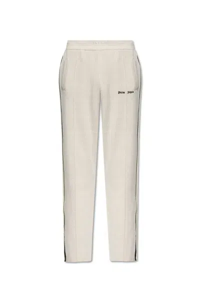 Palm Angels Logo Embroidered Straight Leg Track Pants In Gold