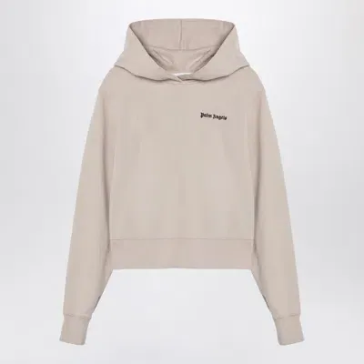 Palm Angels Logo Hoodie Light Beige In Neutrals